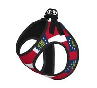 Georgia State Flag Pet Leash Vest For Small Dogs Cats Reflective Adjustable Soft Outdoor Walking Hiking Training