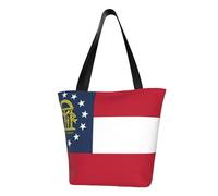 Georgia State Flag Print Comfortable Summer Shoulder Bag Canvas Tote Travel Beach Hiking Shopping Weekend