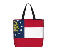 Georgia State Flag Print Eco-Friendly Lightweight Tote Crossbody Fashionable Handbag Reusable Travel Work