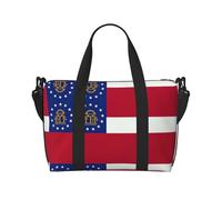 Georgia State Flag print Gym Bag for Women, Weekender Overnight Bag,Personal Item Bag, shoulder Bag for Women Men, Black, One Size