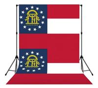 Georgia State Flag Print Large 5Ã-7ft Seamless Polyester Fabric Photo Backdrop Curtain for Portrait Photoshoot Party Video