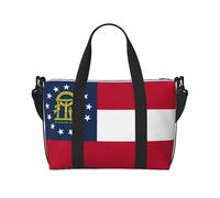 Georgia State Flag print Travel Duffel Bag Tote Carry on Luggage Bag, Sports Gym Bag Weekender Overnight Bags, Black, One Size
