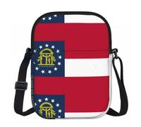 Georgia State Flag Printed Shoulder Purse for Women, Compact Crossbody Bag with Adjustable Strap for Travel Party
