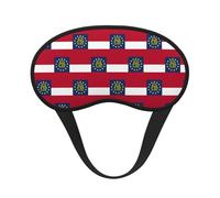 Georgia State Flag Sleep Mask,Blackout Eye Mask Adjustable Eye Cups,Sleeping Mask for Light Sleepers, Travelers
