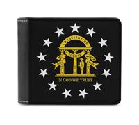Georgia State Flag U.S.A. Funny Men's Wallets Slim Front Pockets Bifold Wallet with ID Credit Card Holder