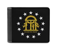 Georgia State Flag U.S.A. Funny Men's Wallets with ID Credit Card Holder Slim Front Pockets Bifold Wallet