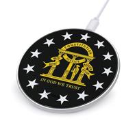 Georgia State Flag U.S.A. Printed Wireless Charger Funny 10W Fast Charging Pad Mat for Cell Phone