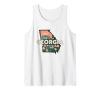 Georgia State Map Road Trip Atlanta Columbus Augusta Macon Tank Top