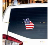 Georgia State Map US Flag Sticker Decal Vinyl - 2 Pack Reflective 10.2cm - for Car Boat Laptop Cup 0212a5