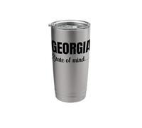 Georgia State of Mind - Large Bold Black Text - ON My Mind Stainless Steel Insulated Tumbler