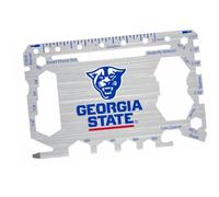 Georgia State University 46-in-1 Pocket Multi-Tool Card with Inch Ruler - Survival EDC Wallet Tool with Screwdrivers, Wrenches, Bottle & Can Opener, Wire Cutter, Protractor