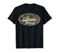Georgia Strong Camouflage Distressed Vintage Style T-Shirt