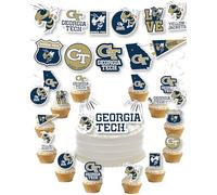 Georgia Tech Party Supplies for GT Football, Birthday Gift, Graduation Party Banner and Cake Toppers (42 Pieces) (Georgia Tech Yellow Jackets)
