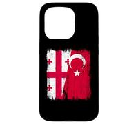 Georgia Turkey Half Flag Turkiye Georgian Turkish Heritage Case for iPhone 15 Pro
