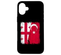 Georgia Turkey Half Flag Turkiye Georgian Turkish Heritage Case for iPhone 16 Plus