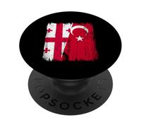 Georgia Turkey Half Flag Turkiye Georgian Turkish Heritage PopSockets Adhesive PopGrip