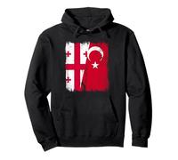 Georgia Turkey Half Flag Turkiye Georgian Turkish Heritage Pullover Hoodie