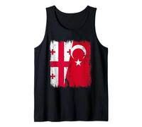 Georgia Turkey Half Flag Turkiye Georgian Turkish Heritage Tank Top