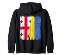 Georgia Ukraine Half Flag Georgian Ukrainian Heritage Zip Hoodie