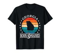 Georgia USA Born & Raised Retro US State Pride T-Shirt