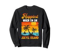 Georgia Vacation Palm Tree Travel Happiest Jekyll Island Sweatshirt