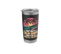 Georgia Vacay Travelling Palm Tree Calm Down Jekyll Island Stainless Steel Insulated Tumbler