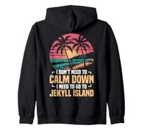 Georgia Vacay Travelling Palm Tree Calm Down Jekyll Island Zip Hoodie