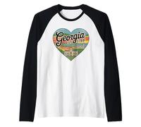 Georgia Vintage Heart T-Shirt - Retro State Georgia Est 1788 Raglan Baseball Tee