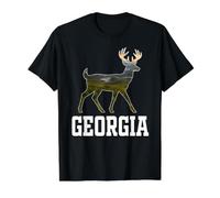 Georgia White Tailed Deer Wildlife Nature Scenic Landscape Value Graphic T-Shirt, Men, Black, L