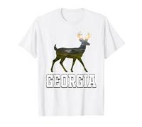 Georgia White Tailed Deer Wildlife Nature Scenic Landscape Value Graphic T-Shirt, Men, White, L