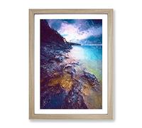 Georgian Bay In Canada Modern Framed Print | A2 Oak Framed Wall Art | Ready to Hang | Modern Nature Picture | Living Room Bedroom Lounge Office