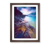 Georgian Bay In Canada Modern Framed Print | A2 Walnut Framed Wall Art | Ready to Hang | Modern Nature Picture | Living Room Bedroom Lounge Office