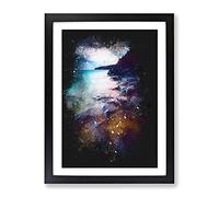 Georgian Bay In Canada Paint Splash Modern Framed Print | A4 Black Framed Wall Art | Ready to Hang | Modern Nature Picture | Living Room Bedroom Lounge Office