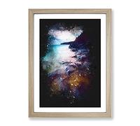 Georgian Bay In Canada Paint Splash Modern Framed Print | A4 Oak Framed Wall Art | Ready to Hang | Modern Nature Picture | Living Room Bedroom Lounge Office