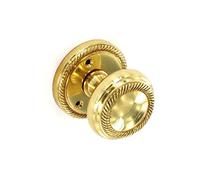Georgian Brass Mortice Round Door Handle - 65mm