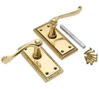 Georgian Latch Handle Set 117mm JG2PB - Polished Brass