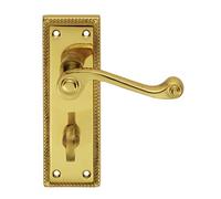 Carlisle Brass CBG1WC/BP Georgian Lever ON Backplate-Bathroom 57MM C/C (Contract Range), Polished Brass