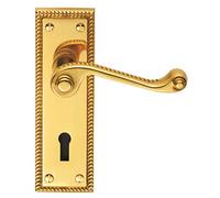 Georgian Lever ON Backplate - Lock 57MM C/C