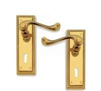 Georgian Lock Handle Set 150mm - Polished Brass