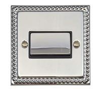 Georgian Polished Chrome Fan Isolator Switch (Black Insert/Chrome Switch) - MC369