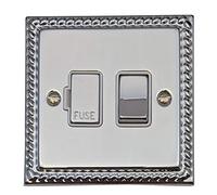 Georgian Polished Chrome Switched Fused Spur (White Insert/Chrome Switch) - MC257