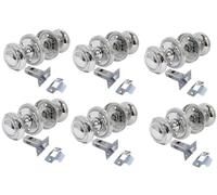 Georgian Style Chrome Round Door Knob Sets - Sprung Internal & External Mortice Knobs - Polished Chrome Finish - with or Without Tubular Latch - 1, 4, or 6 Pair Options (6 Pairs - with Latches)