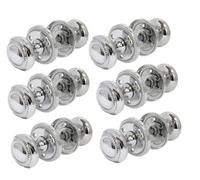 Georgian Style Chrome Round Door Knob Sets - Sprung Internal & External Mortice Knobs - Polished Chrome Finish - with or Without Tubular Latch - 1, 4, or 6 Pair Options (6 Pairs - No Latches)