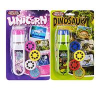 Georgie Porgy Children Projector Toys Educational Science Set Wall Ceiling Tent Torch Flashlight for Kids Gifts for Boys Girls (Dinosaur + Unicorn)