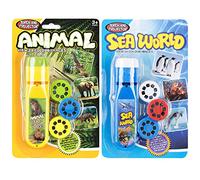 Georgie Porgy Children Projector Toys Educational Science Set Wall Ceiling Tent Torch Flashlight for Kids Gifts for Boys Girls (Animal + Sea World)