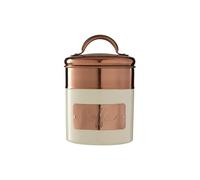 Georgina Coffee Canister Gold and Cream - Airtight Kitchen Storage Container for Coffee Tea Sugar - Decorative Pantry Organization Jar with Lid - Ceramic Farmhouse Canister