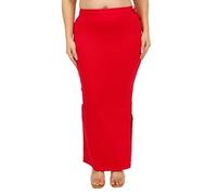 Georgio Martini - First Time In India Plus Size Cotton Lycra Saree Shapewear for Women Straight Cut Skirt with Side Cut | Shape Wear Dress for Sarees | Petticoat with Drawstring S to 10XL, Red, 7XL