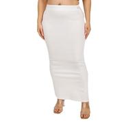 Georgio Martini - First Time in India Plus Size Cotton Lycra Saree Shapewear for Women Straight Cut Skirt with Side Cut | Shape Wear Dress for Sarees | Petticoat with Drawstring | S to 10XL, White