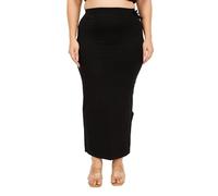 Georgio Martini - First Time in India Plus Size Cotton Lycra Saree Shapewear for Women Straight Cut Skirt with Side Cut | Shape Wear Dress for Sarees | Petticoat with Drawstring | S to 10XL, Black