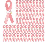 Geosar 100 Pcs Dove Funeral Memorial Ribbons Pins Memorial Service Respect Funeral Personalized Ribbon Bow with Safety Pins and White Dove for Mourning Remembrance Day Event (Pink)